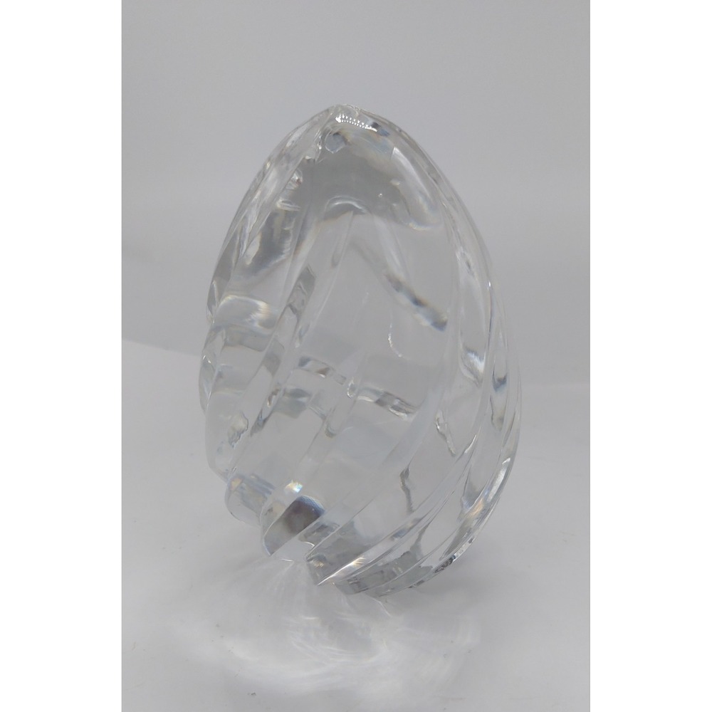 Lenox Solid 4.5" Inch Crystal Clear Hand-cut Egg Paperweight Heavy, Signed